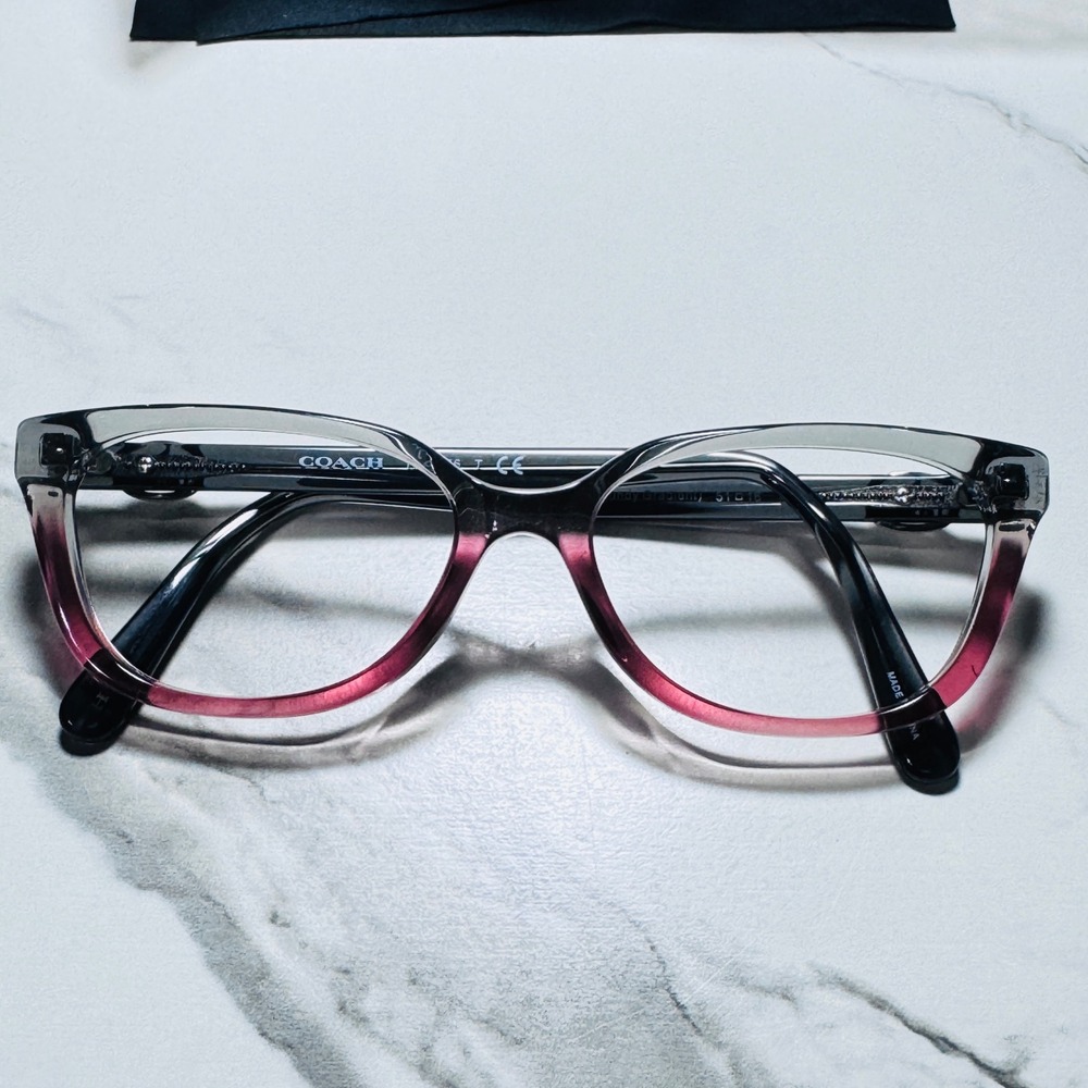 Coach HC 6156 Eyeglasses Frames Gray Burgundy Gradient Cat Eye 51-16-140